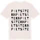Vintage White t-shirt med Piltsätern ordlek t-shirt