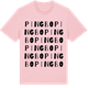 Pink Cotton t-shirt med Pingbo ordlek t-shirt