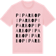 Pink Cotton t-shirt med Piparbo ordlek t-shirt