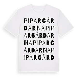 Pipargårdarna ordlek t-shirt – ekologisk bomull t-shirt från Pinshirt