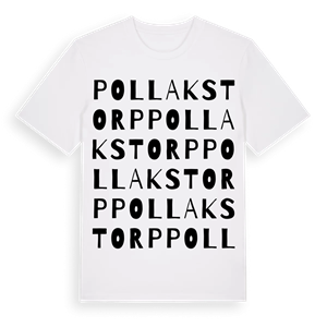 Pollakstorp ordlek t-shirt – ekologisk bomull t-shirt från Pinshirt