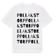 White t-shirt med Pollakstorp ordlek t-shirt