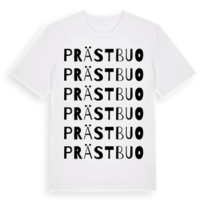 Prästbuo ordlek t-shirt – ekologisk bomull t-shirt från Pinshirt