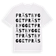 White t-shirt med Prästbygget ordlek t-shirt