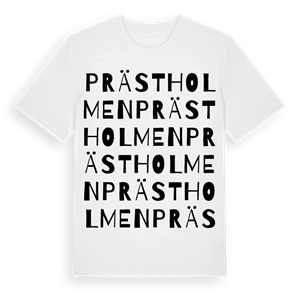 Prästholmen ordlek t-shirt – ekologisk bomull t-shirt från Pinshirt