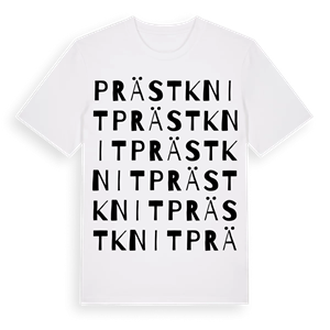 Prästknit ordlek t-shirt – ekologisk bomull t-shirt från Pinshirt