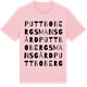 Pink Cotton t-shirt med Puttbo Bergsmansgård ordlek t-shirt