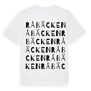 Råbäcken ordlek t-shirt – ekologisk bomull t-shirt från Pinshirt