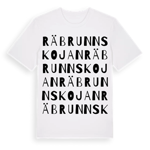 Räbrunnskojan ordlek t-shirt – ekologisk bomull t-shirt från Pinshirt