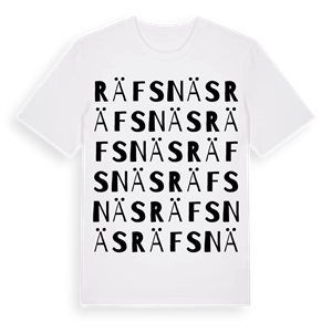 Räfsnäs ordlek t-shirt – ekologisk bomull t-shirt från Pinshirt