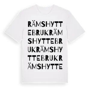 Rämshyttebruk ordlek t-shirt – ekologisk bomull t-shirt från Pinshirt