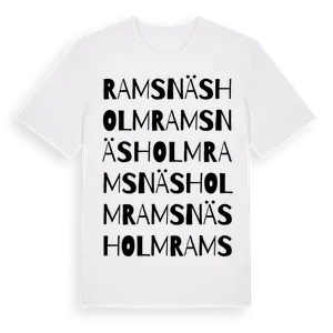 Ramsnäsholm ordlek t-shirt – ekologisk bomull t-shirt från Pinshirt