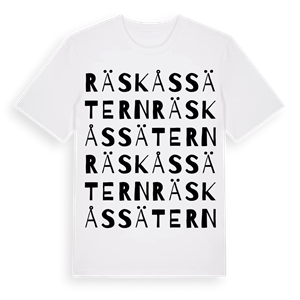 Räskåssätern ordlek t-shirt – ekologisk bomull t-shirt från Pinshirt