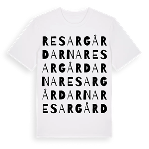 Resargårdarna ordlek t-shirt – ekologisk bomull t-shirt från Pinshirt