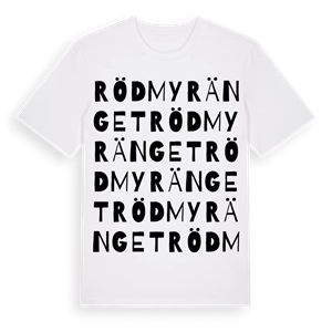 Rödmyränget ordlek t-shirt – ekologisk bomull t-shirt från Pinshirt