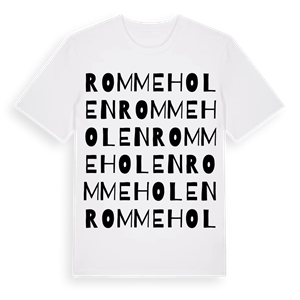 Rommeholen ordlek t-shirt – ekologisk bomull t-shirt från Pinshirt