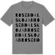 Mid Heather Gray t-shirt med Rosendalskojan ordlek t-shirt