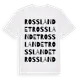 White t-shirt med Rosslandet ordlek t-shirt