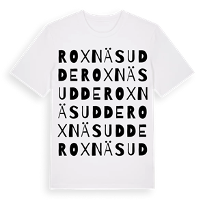Roxnäs udde ordlek t-shirt – ekologisk bomull t-shirt från Pinshirt