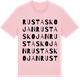 Pink Cotton t-shirt med Rustaskojan ordlek t-shirt