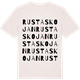 Vintage White t-shirt med Rustaskojan ordlek t-shirt