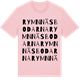 Pink Cotton t-shirt med Rymnnäsbodarna ordlek t-shirt