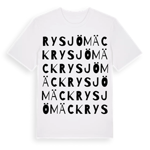 Rysjömäck ordlek t-shirt – ekologisk bomull t-shirt från Pinshirt