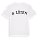 White t-shirt med S. Löten böjd t-shirt