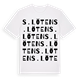 White t-shirt med S. Löten ordlek t-shirt