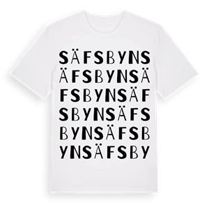 Säfsbyn ordlek t-shirt – ekologisk bomull t-shirt från Pinshirt