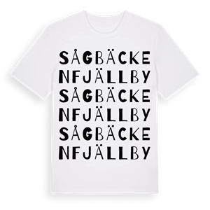 Sågbäcken Fjällby ordlek t-shirt – ekologisk bomull t-shirt från Pinshirt