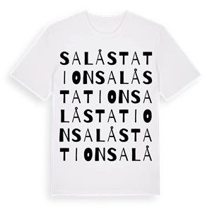 Salå station ordlek t-shirt – ekologisk bomull t-shirt från Pinshirt
