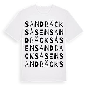 Sandbäcksåsen ordlek t-shirt – ekologisk bomull t-shirt från Pinshirt