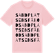 Pink Cotton t-shirt med Sandplatsens fäbod ordlek t-shirt