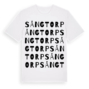 Sångtorp ordlek t-shirt – ekologisk bomull t-shirt från Pinshirt