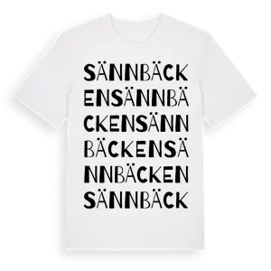 Sännbäcken ordlek t-shirt – ekologisk bomull t-shirt från Pinshirt