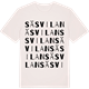 Vintage White t-shirt med Säsvilan ordlek t-shirt