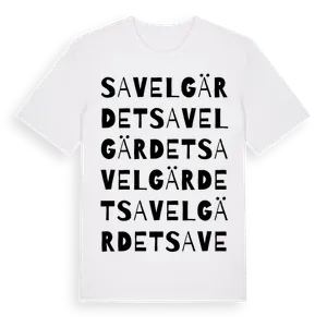 Savelgärdet ordlek t-shirt – ekologisk bomull t-shirt från Pinshirt