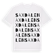 White t-shirt med Saxdalen ordlek t-shirt