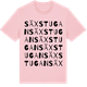 Pink Cotton t-shirt med Säxstugan ordlek t-shirt