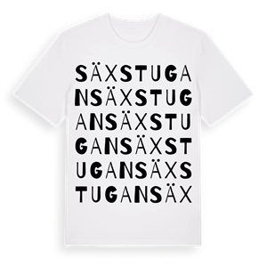 Säxstugan ordlek t-shirt – ekologisk bomull t-shirt från Pinshirt