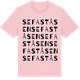 Pink Cotton t-shirt med Sefaståsen ordlek t-shirt