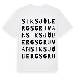 Siksjöbergsgruvan ordlek t-shirt – ekologisk bomull t-shirt från Pinshirt