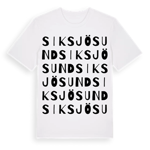 Siksjösund ordlek t-shirt – ekologisk bomull t-shirt från Pinshirt