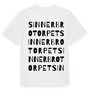 Sinnerbrotorpet ordlek t-shirt – ekologisk bomull t-shirt från Pinshirt