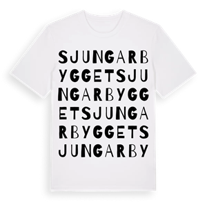 Sjungarbygget ordlek t-shirt – ekologisk bomull t-shirt från Pinshirt