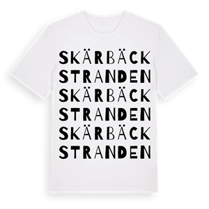 Skärbäckstranden ordlek t-shirt – ekologisk bomull t-shirt från Pinshirt