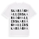 White t-shirt med Skarbåghallen ordlek t-shirt