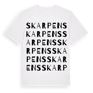 Skarpens ordlek t-shirt – ekologisk bomull t-shirt från Pinshirt