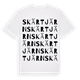 White t-shirt med Skärtjärn ordlek t-shirt